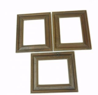 Vintage Set Of 3 Rustic Cottage Cabin Decor Knotty Wood Picture Frame Fit 8x10