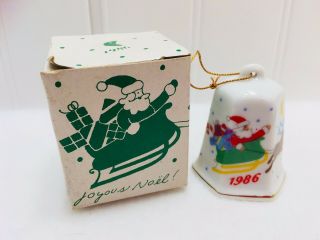 Vintage Lillian Vernon 1986 Ceramic Bell Ornament Christmas Xmas 22456