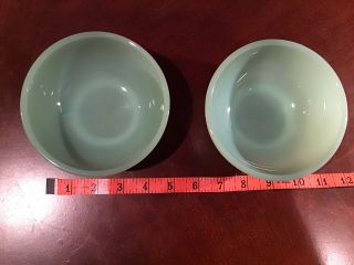 Pair Vintage Restaurant Ware Fire King Jadeite 5 " Cereal / Berry Bowl Oven Ware