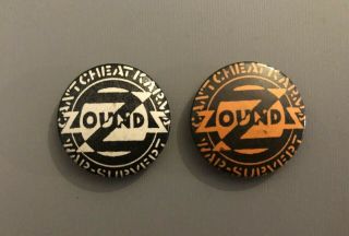 Zoundz Set Of Two 1 " Vintage Pin / Badges Anarcho Post Punk 80 