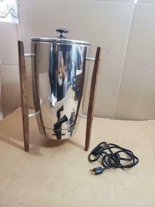 Vintage Regal Mid Century 30 Cup Coffee Maker Tripod W/ Power Cord ((