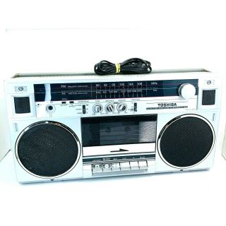 Vintage Toshiba Ghetto Blaster Portable Boombox Radio Cassette Rt - 6035