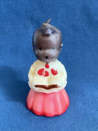 Vintage 3 " Gurley Black Americana Christmas Choir Boy Candle With Label