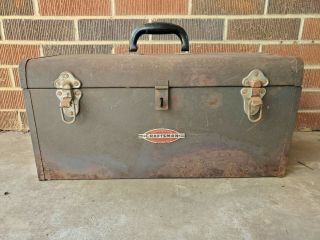 Vintage Craftsman Metal Tool Box W/tray,  Oval Name Badge,  20 Inch,  Rust