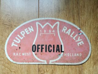 Vintage Tulpen Rally Plate Official 1964