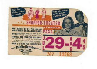 St Louis Missouri Transit Ticket Pass July 29 - Aug 4 1945 Peggy Garner Beckett