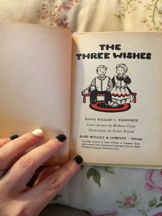 THE THREE WISHES vintage Rand McNally Jr Elf Wadsworth Friend 1945 sausages VG 3
