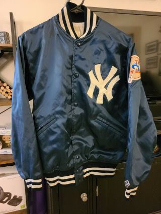 Vtg 80s York Yankees Satin Jacket Mens Size Small