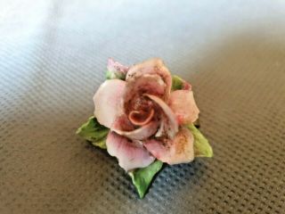 Vintage Old Jewellery - Pink Rose Porcelain/china Brooch/pin