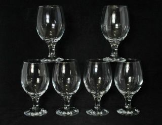 Set Of 6 Quality Vintage Clear Glass 12oz Wine Glasses