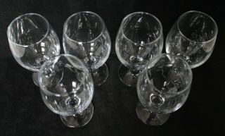 Set Of 6 Quality Vintage Clear Glass 12oz Wine Glasses 2