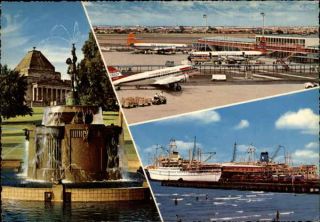 Australia Melbourne Various Views Of City Postcard Vintage Post Card