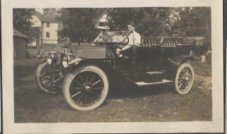 Vintage Car Photo Man In Mystery Automobile 1900s York License Plate 695899