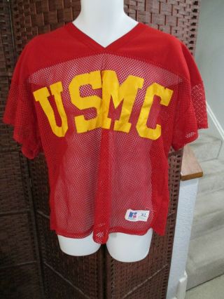 Vtg United States Marine Corps Mesh Football Jersey Muscle Shirt Size Xl Sewn
