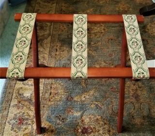 Vintage Scheibe Wooden Folding Luggage Rack Tapestry Straps