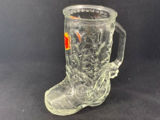 Vintage Lone Star Beer Boot - Shaped Pint Glass Heavy Thick Glass 6 - 3/8 " Tall
