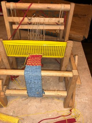 Vintage 1972 Weaving Table Top Mabu Loom Germany W/ Orig Box