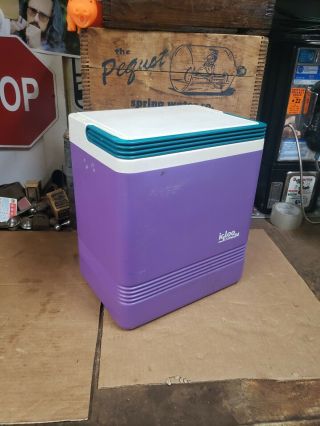 Vintage Igloo Legend 24 Lunch Box Cooler Ice Chest Purple Turquoise