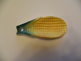 Vintage Ceramic Yellow/green Corn Spoon Rest And Wall Hanger