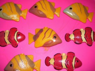 Vintage String Lights Covers Tropical Fish (8) Plastic Replacement Covers
