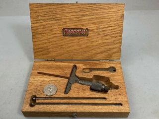 Vintage Ls Starrett 440a 0 - 4 " Depth Micrometer In Wooden Case,  Nr