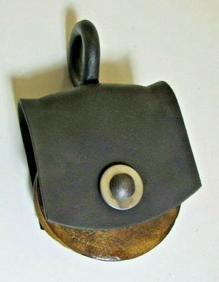 Vintage Wooden Wheel Pulley (my 7) - 8 3/4 Iinch Overall - - Decor