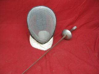 Vintage Fencing Mask And Fencing Foil