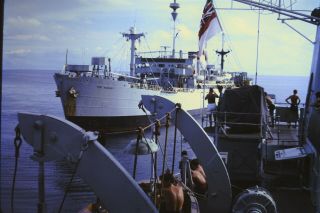 Kodak Slide - Royal Navy - Rfa A316 - Fort Sandusky - Euryalis Ras 1966