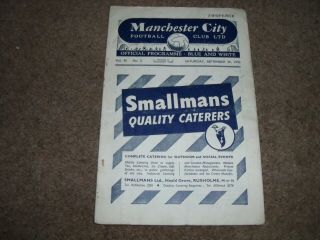 Vintage Manchester City V Coventry City 30th September 1950 Vol 45 No 5