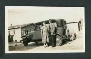Vintage Car Photo Ma & Pa W/ 1929 Chevrolet Chevy Imperial National 419152