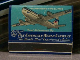 Vintage Matchbook M5 Pan American World Airways Boeing Clipper Airplane Plane