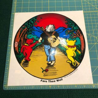 Vintage Grateful Dead Jerry Garcia Fare Thee Well 1995 Sticker Decal 10 X10