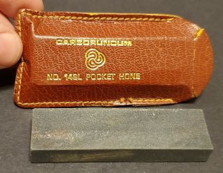 Vintage Carborundum 149l Pocket Hone - Knife Sharpening Camping Stone