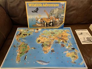 Vintage 1986 Ravensburger Wildlife Adventure Board Game Complete