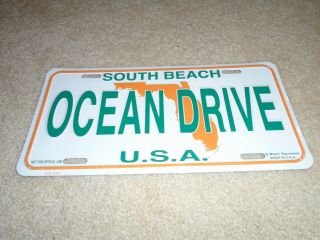 Miami South Beach Ocean Drive U.  S.  A.  License Plate
