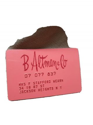 B Altman & Co Department Store Vintage Collectors Credit Card
