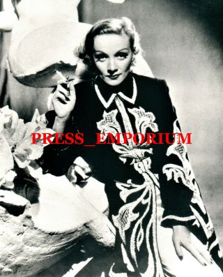 1930 Marlene Dietrich Portrait Glamour Grand Format Photo Vintage Presse 26x17