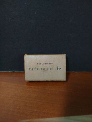 Vintage 1955 Ohio Blue Tip Stick Match Box Golf Art,  Full Box MADE IN USA 2