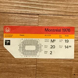 Vintage 1976 Montreal Summer Olympics Ticket Stub - Gymnastics - July 19