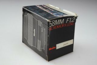 Vintage Minolta 58mm F/1.  2 Lens Box Only Mc Rokkor - X Box