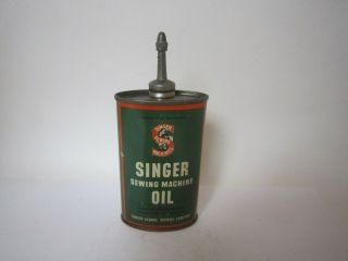 Vintage Oil Can Lead Top Singer Sewing Machine Oil 3 oz Can 3