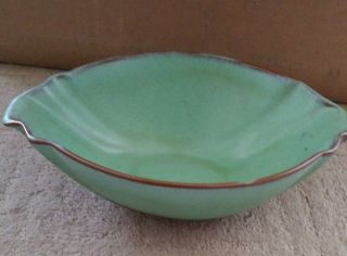 Vintage Frankoma Pottery Bowl 201 Prairie Green Glaze Clay