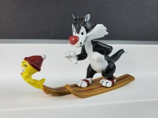 Looney Tunes Sylvester And Tweety On Skis 4 " Pvc Figure 1988 Applause Vintage