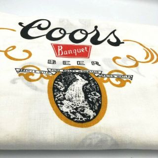 Vintage Coors Brewery Banquet Beer Sheet Curtain Fabric Material Man Cave Decor