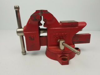 Vintage Sears 5178 3 1/2 Inches Swivel Bench Vise Red