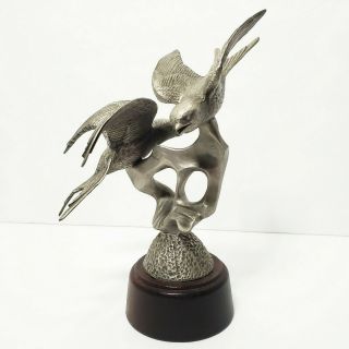 1976 Vintage Irving Burgues Limited Edition Pewter Statue Sculpture Swallows