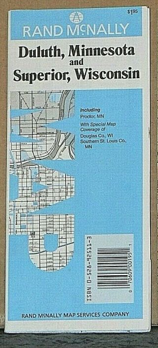 1991 Rand Mcnally Street Map Of Duluth,  Minnesota & Superior,  Wisconsin
