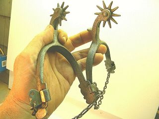 Vintage Western Cowboy Spurs,  Chain Style,  Rodeo,  Horse Tack,