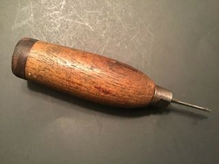 Vintage Wood Handle Awl Tool Punch Scribe Leather Work Vintage Old : 2