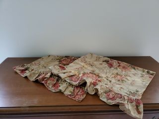 Euc Pair 2 Vintage Ralph Lauren Standard Ruffled Pillowcases Medieval Guinevere